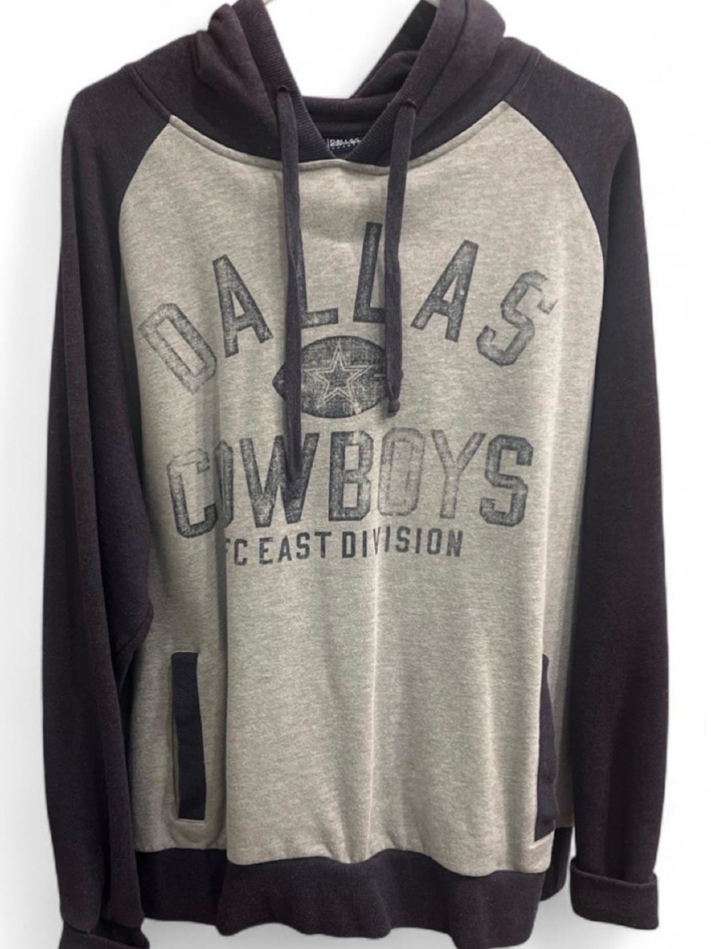 NFL Dallas Cowboys Two-Tone Hoodie in Gray and Navy